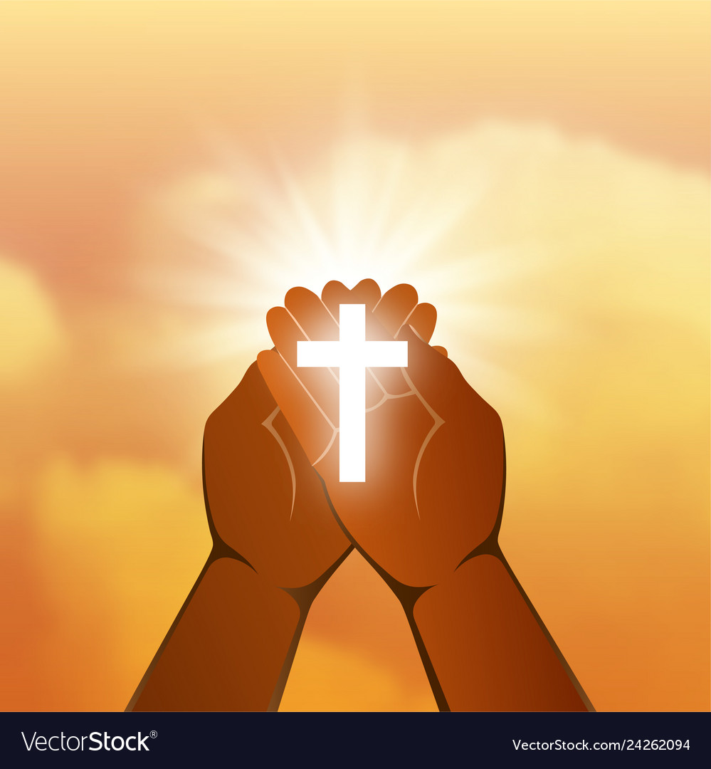 christian-shining-cross-in-palms-vector-24262094